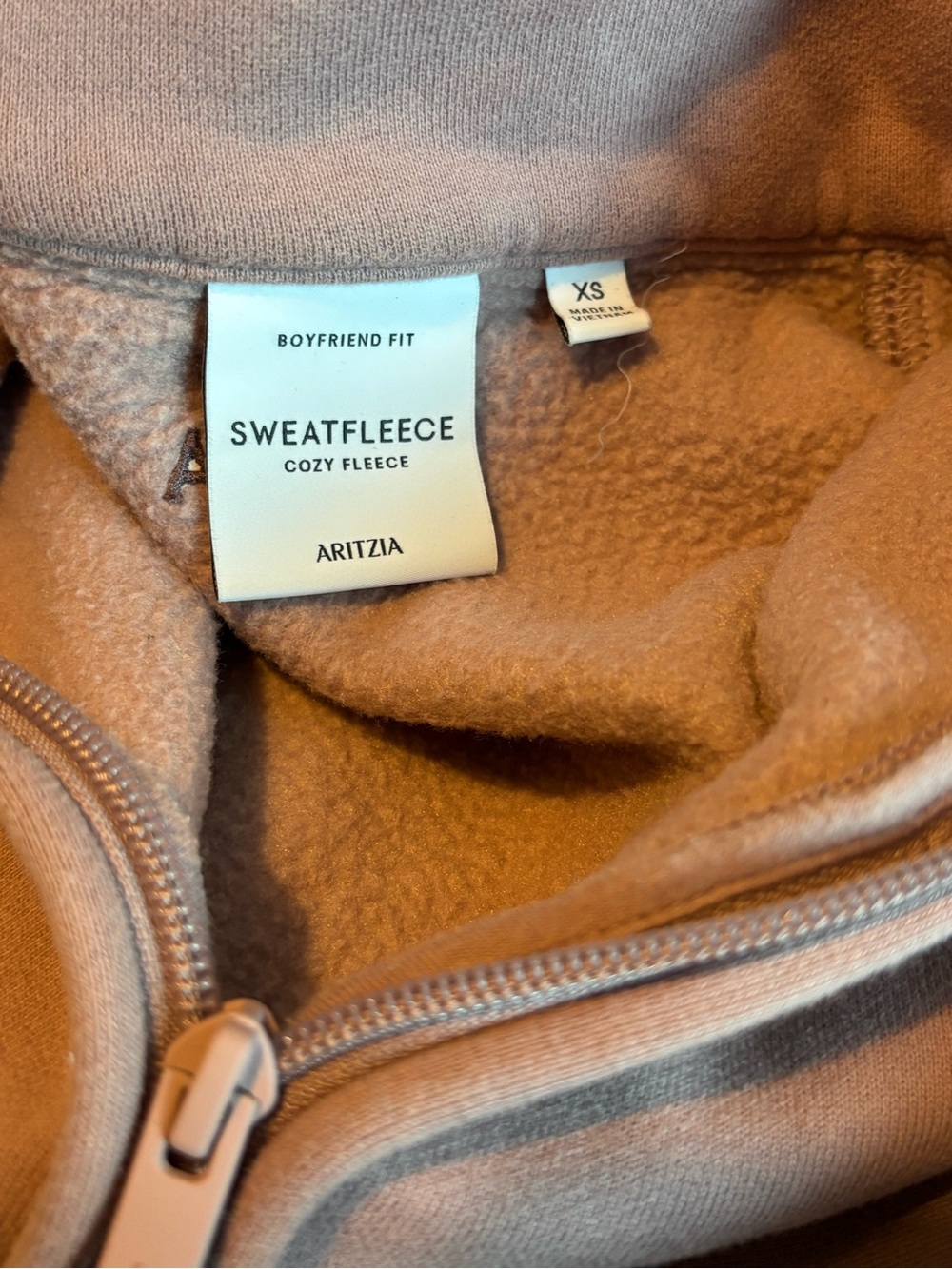 Aritzia Dusty Rose Half-Zip Sweatshirt - Picture 5 of 5